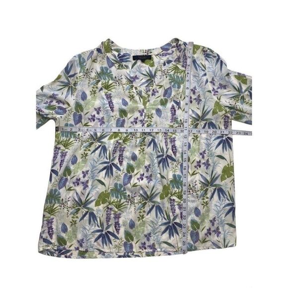 Rachel Roy‎ White Purple Floral Lightweight Blouse Top Medium - Picture 3 of 7